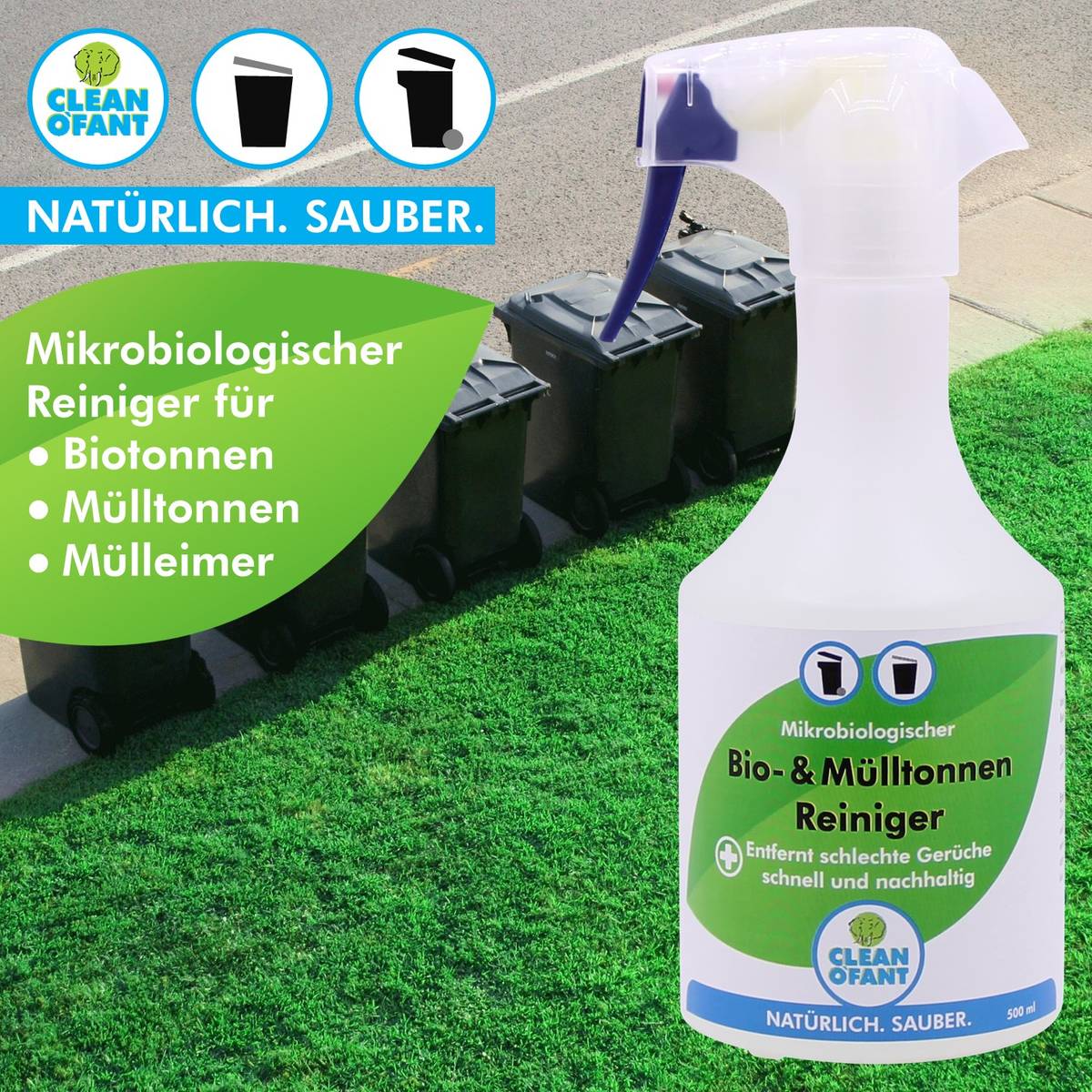 Bio- & Mülltonnen-Reiniger - mikrobiologisch - 2,3 Liter - CLEANOFANT