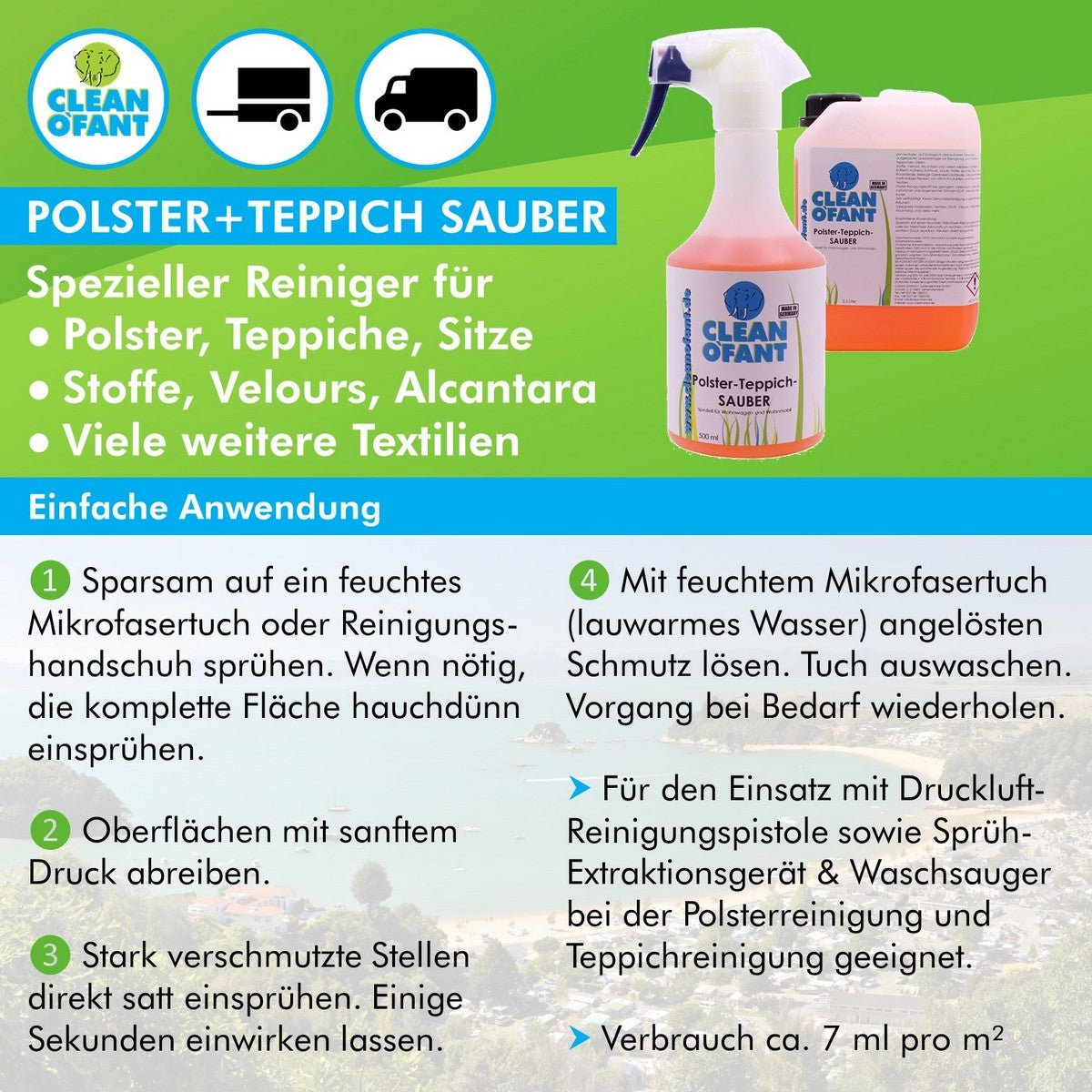 Polster-Teppich-SAUBER - 2,3 Liter - CLEANOFANT