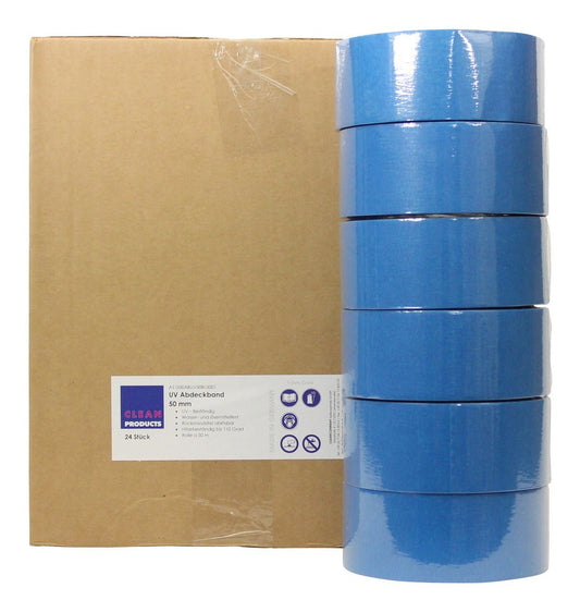 UV-beständiges Abdeckband-Klebeband 50 mm x 50 m, bis 110 Grad - 24 Stück - CLEANOFANT
