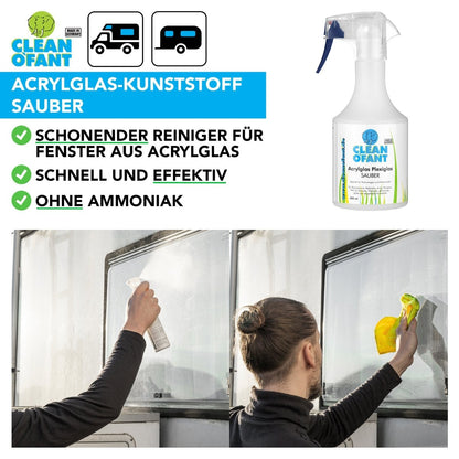 Acrylglas-Reiniger - 500 ml + 1 x Microfasertuch GELB - CLEANOFANT