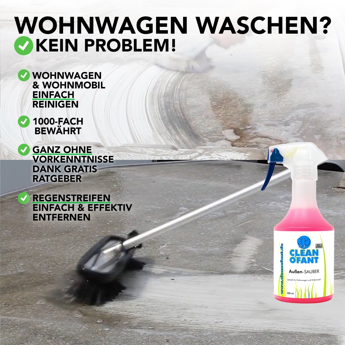Außen-SAUBER 500 ml (Wohnwagenreiniger / Wohnmobilreiniger) - CLEANOFANT